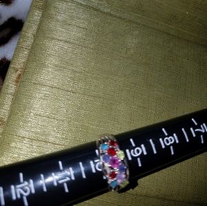 Multi gem sterling silver ring size 10